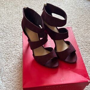 Kelly & Katie Burgundy Multi-Strap High Heel Sandals